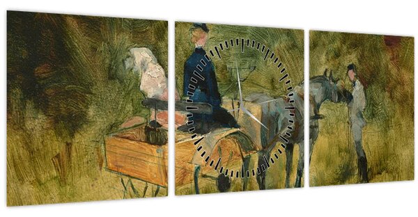 Obraz - Henri de Toulouse-Lautrec, The Trap, reprodukce (s hodinami) (90x30 cm)