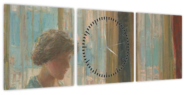 Obraz - Childe Hassam, The New York Window, reprodukce (s hodinami) (90x30 cm)