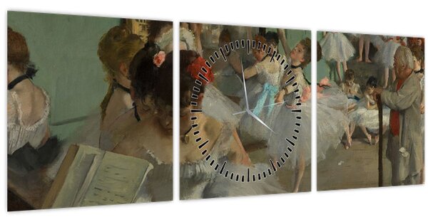 Obraz - Edgar Degas, The Dance Class, reprodukce (s hodinami) (90x30 cm)