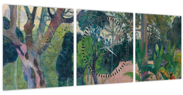 Obraz - Paul Gauguin, Te raau rahi (The Big Tree), reprodukce (s hodinami) (90x30 cm)