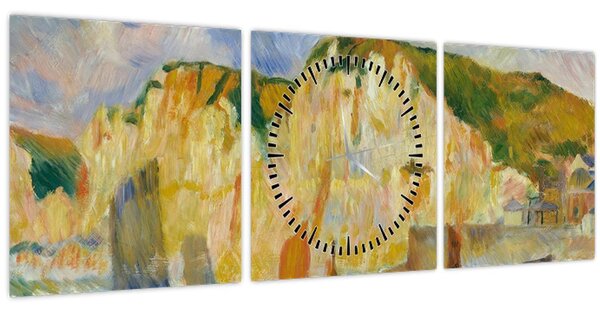 Obraz - Auguste Renoir, Sea and Cliffs, reprodukce (s hodinami) (90x30 cm)