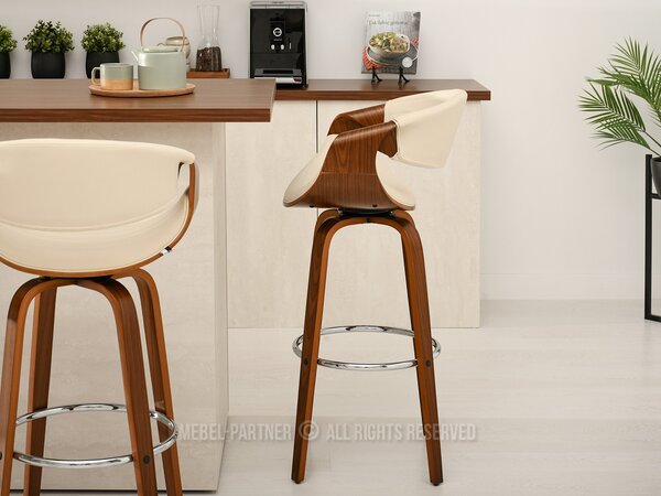 Židle Bjorn H (krémová + ořech). Akce -10%
