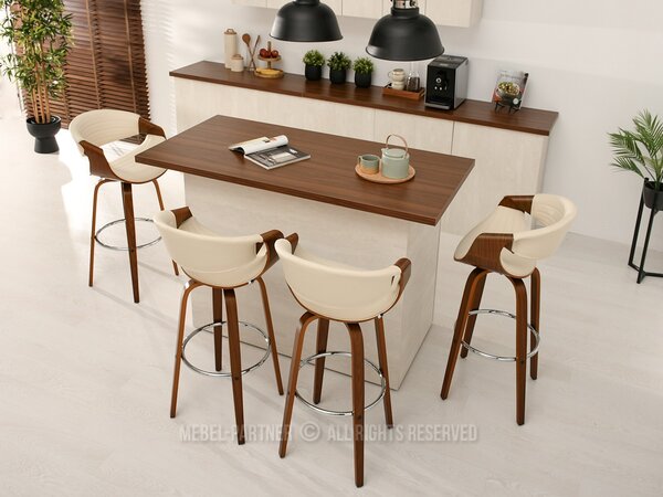 Židle Bjorn H (krémová + ořech). Akce -10%