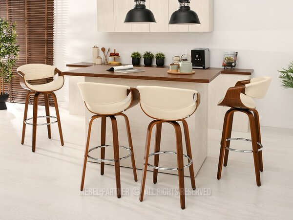 Židle Bjorn H (krémová + ořech). Akce -10%