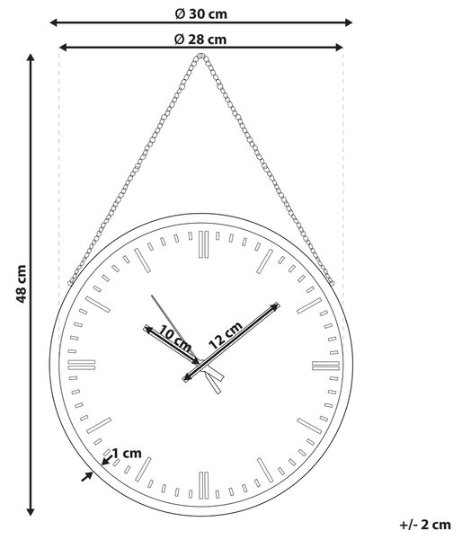 Nástěnné hodiny BEZAS 30 cm Černá