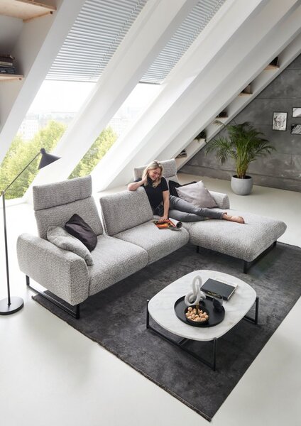 Designová rohová sedací souprava ROMA s ohebnými opěrkami Pravý roh