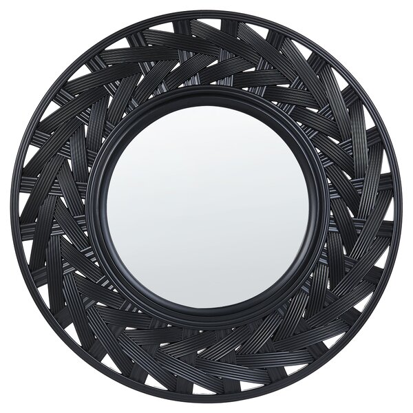 Kulaté nástěnné zrcadlo ø 60 cm černé TIERGA