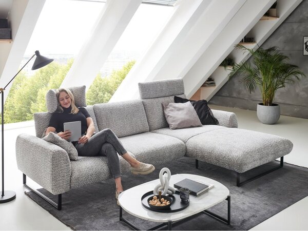 Designová rohová sedací souprava ROMA s ohebnými opěrkami Pravý roh