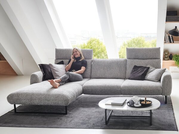 Designová rohová sedací souprava ROMA s ohebnými opěrkami Levý roh