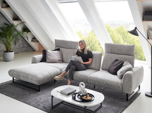 Designová rohová sedací souprava ROMA s ohebnými opěrkami Levý roh