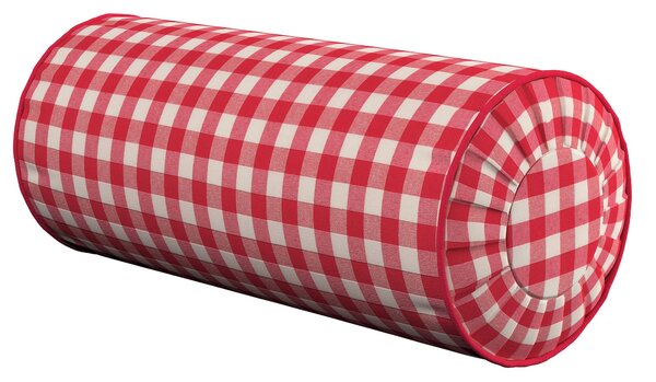 Válečkový polštář se sklady barva červená látka vzorované