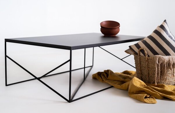 Nordic Design Černý lakovaný konferenční stolek Fanny 140 x 80 cm