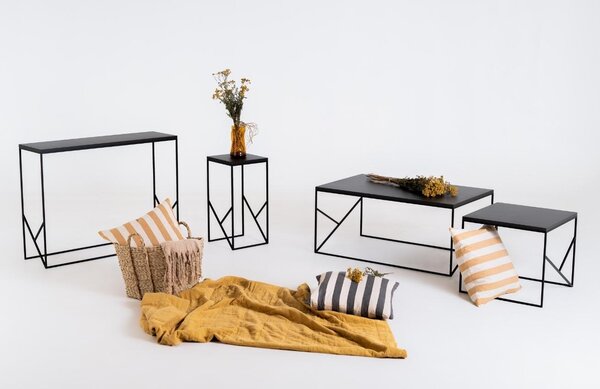Nordic Design Černý lakovaný konferenční stolek Fanny 50 x 50 cm