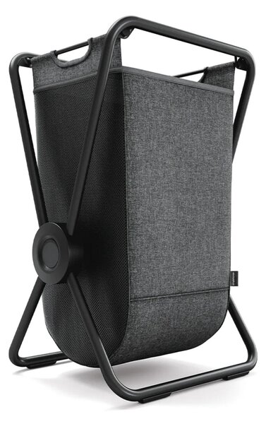 Simplehuman skládací látkový koš na prádlo X-FRAME, černá ocel, šedý polyester