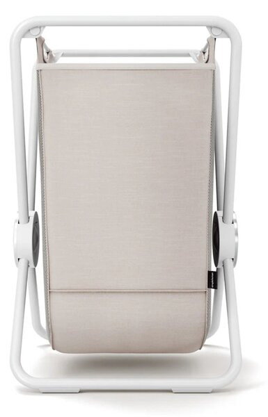 Simplehuman skládací látkový koš na prádlo X-FRAME, bílá ocel, béžový polyester