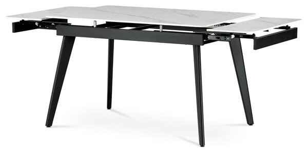 Vikio Jídelní stůl 120+30+30x80 cm keramická deska bílý mramor AJS123B