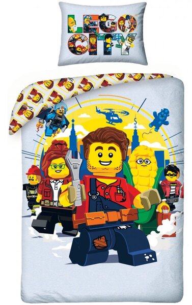 Bavlněné ložní povlečení LEGO CITY Adventures - 100% bavlna - 70 x 90 cm + 140 x 200 cm