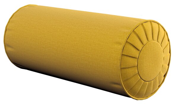 Válečkový polštář se sklady barva žlutá látka sametová