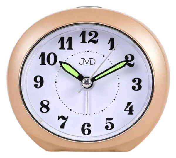 JVD Netikající tichý ručkový budík s osvětlením s plynulým chodem JVD SRP803.3