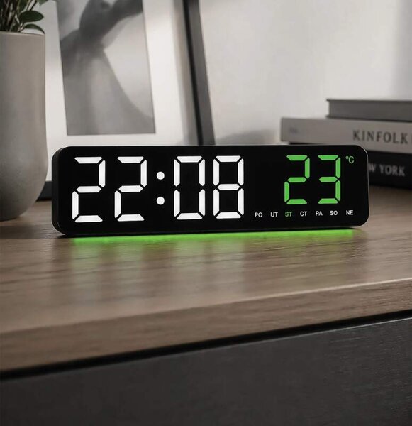 JVD Digitální budík do sítě s teploměrem a češtinou JVD SB111.3 (12-ti nebo 24-hodinový denní režim)