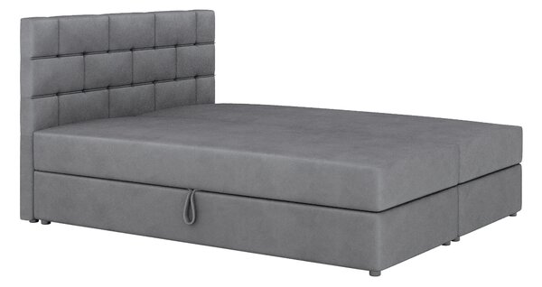 Kontinentální postel 160x200 cm Waller (tmavě šedá) (s roštem a matrací). 1007725