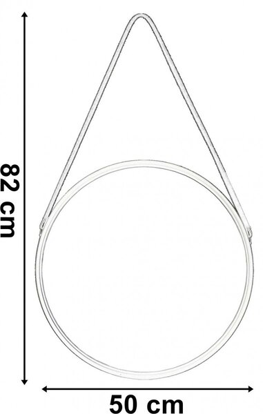 TZB Závěsné kulaté zrcadlo Fanti 50 cm černé