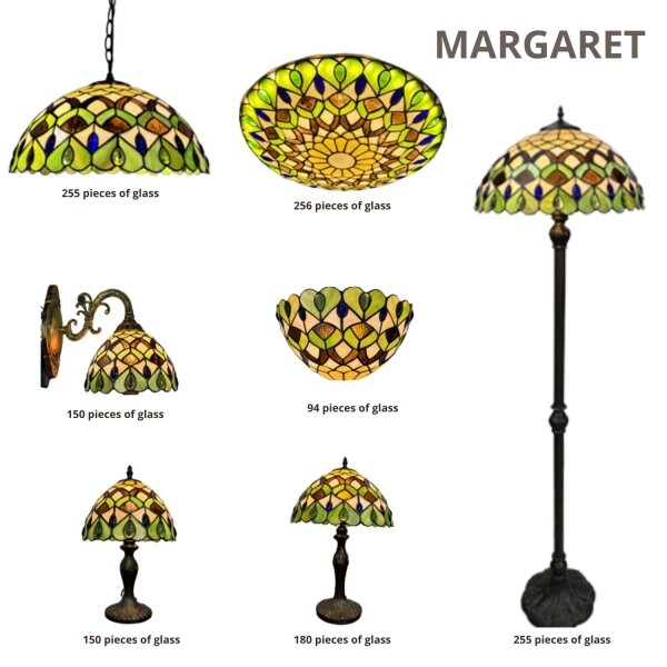 Brilagi - Tiffany vitrážová stojací lampa MARGARET 2xE27/60W/230V