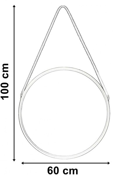 TZB Závěsné kulaté zrcadlo Fanti 60 cm černé