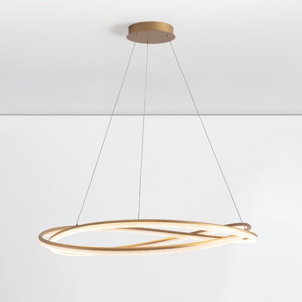 Zlaté kovové závěsné LED světlo Nova Luce Ofelia 95 cm