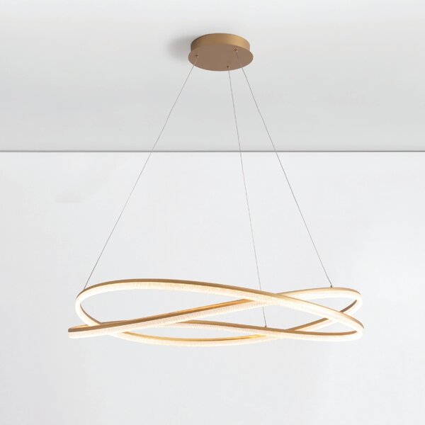 Zlaté kovové závěsné LED světlo Nova Luce Ofelia 95 cm