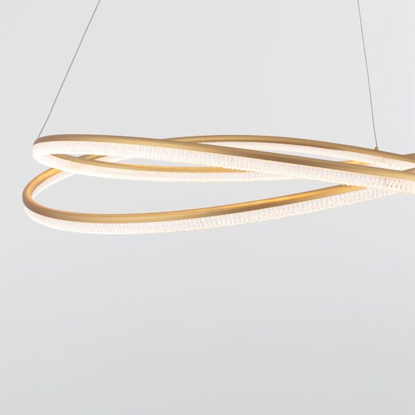Zlaté kovové závěsné LED světlo Nova Luce Ofelia 95 cm