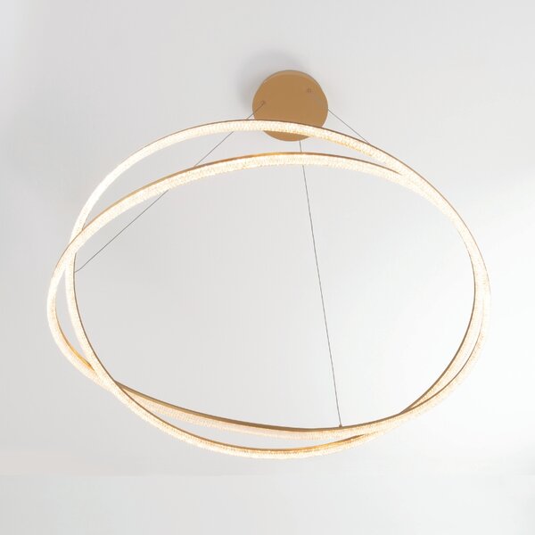 Zlaté kovové závěsné LED světlo Nova Luce Ofelia 95 cm