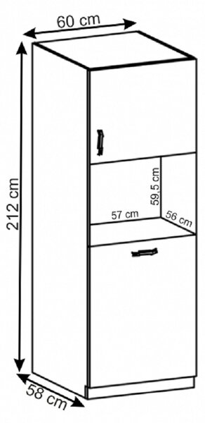 Potravinová kuchyňská skříňka D60P Provense (bílá + sosna andersen)