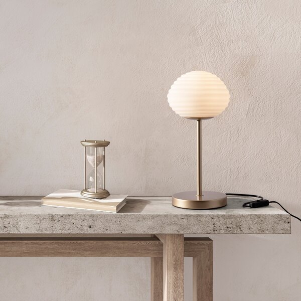 Bílo-zlatá skleněná stolní lampa Nova Luce Allen