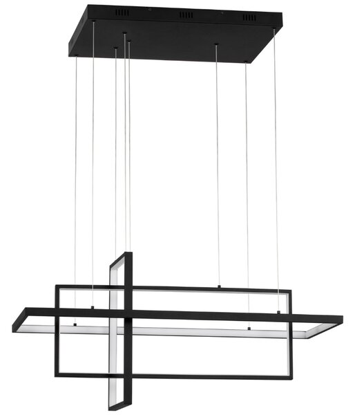 Černé kovové závěsné LED světlo Nova Luce Clea 80 cm