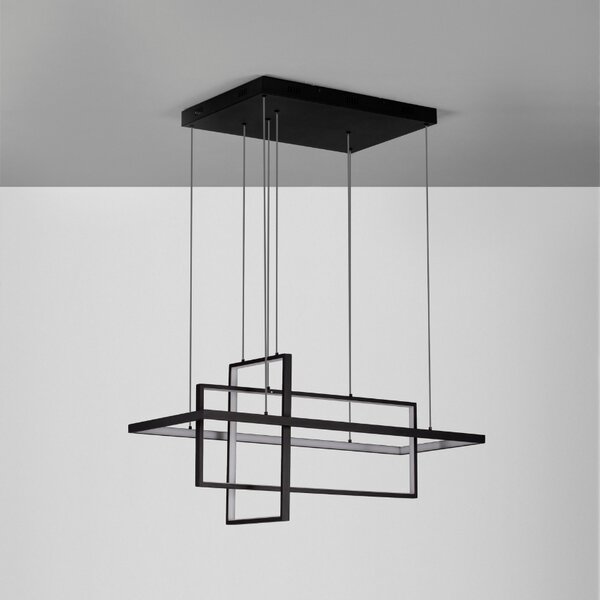 Černé kovové závěsné LED světlo Nova Luce Clea 80 cm