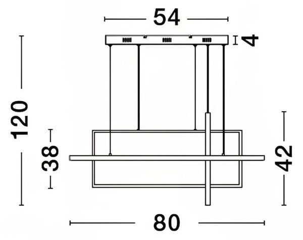 Černé kovové závěsné LED světlo Nova Luce Clea 80 cm