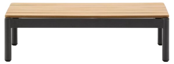 Dřevěný zahradní konferenční stolek Kave Home Sorells 91 x 52,4 cm s šedou podnoží