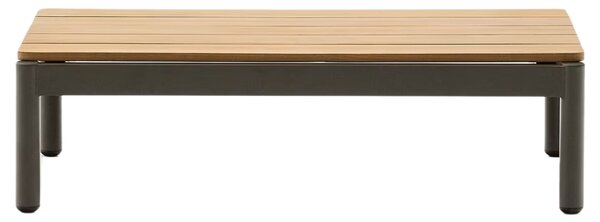 Kave Home Dřevěný zahradní stolek Sorells 91 x 57 cm se zelenou podnoží