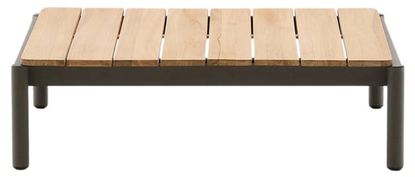 Kave Home Dřevěný zahradní stolek Sorells 91 x 89 cm se zelenou podnoží