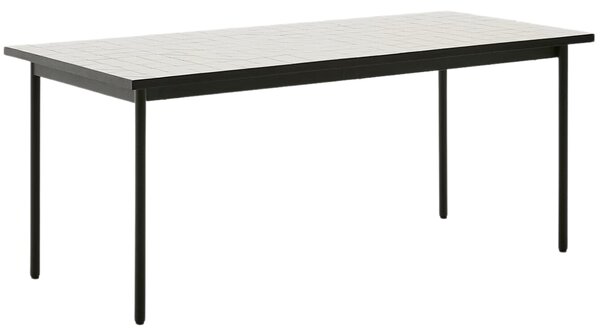 Bílo-zelený zahradní stůl Kave Home Maurina 182 x 91 cm