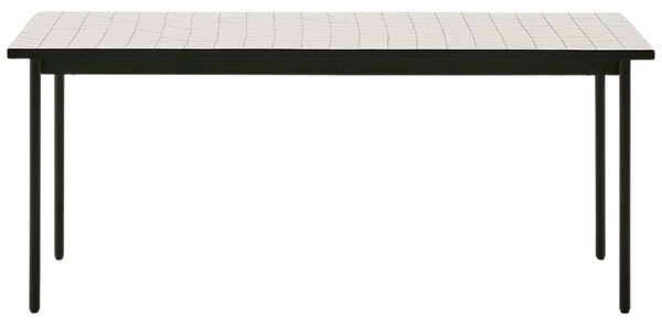 Bílo-zelený zahradní stůl Kave Home Maurina 182 x 91 cm