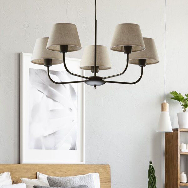 TK Lighting Chicago závěsné svítidlo 5x60 W černá 3989