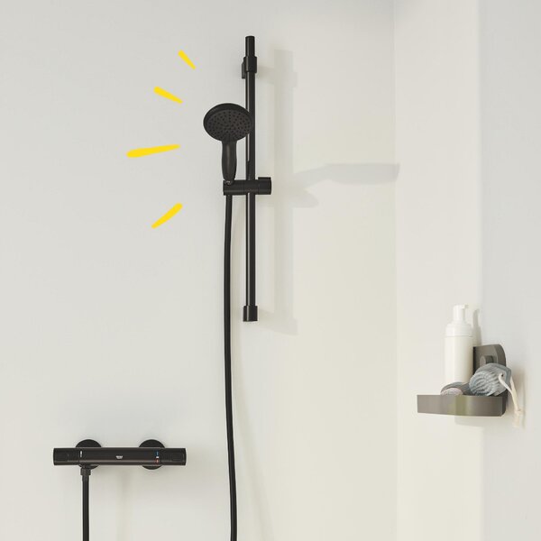 Grohe Precision Start sprchová sada na stěnu s termostatem černá 345972431