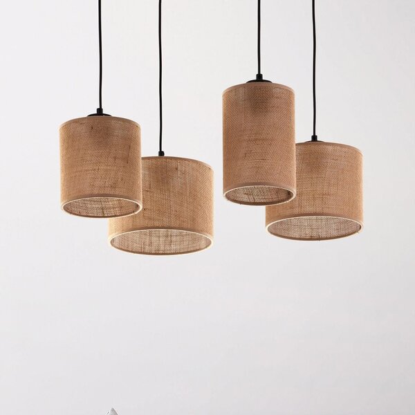 TK Lighting Juta závěsné svítidlo 4x15 W hnědá 6585