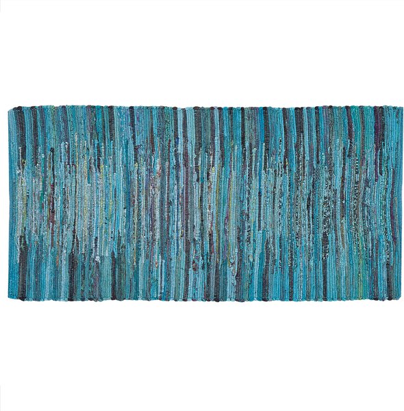 Modrý tkaný bavlněný koberec 80x150 cm MERSIN