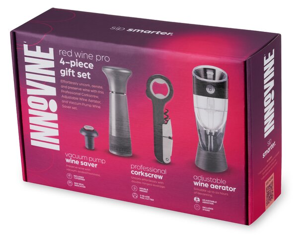 Innovine Sada na víno Innovine, 4 ks (vakuová pumpa, otvírák, areátor)