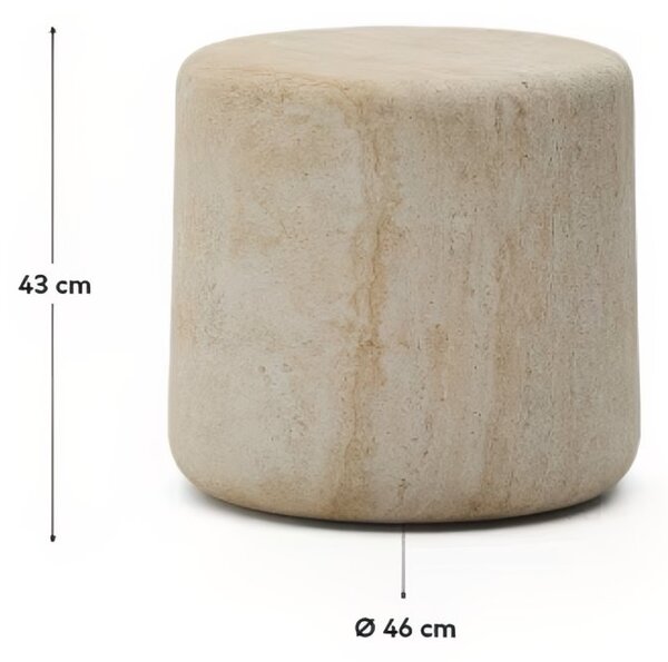 Kave Home Béžový cementový zahradní stolek Drasi 46 cm