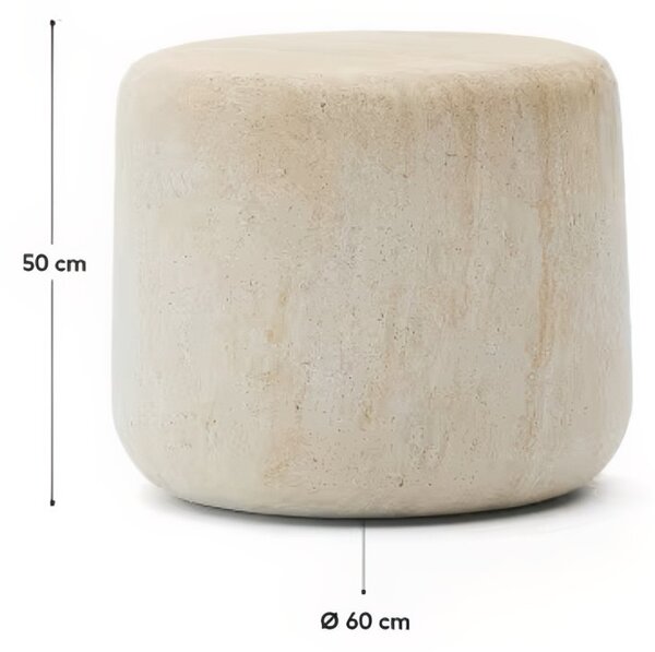 Kave Home Béžový cementový zahradní stolek Drasi 60 cm