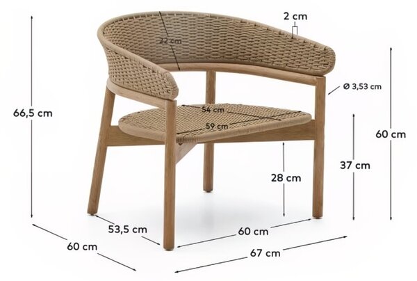 LÉTO -15% Kave Home Béžové zahradní křeslo Arinella